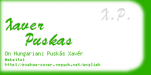xaver puskas business card